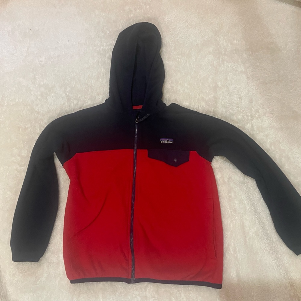 Patagonia full zip fleece red and navy XS or size 5-6